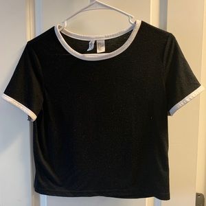 Black and White Crop Top